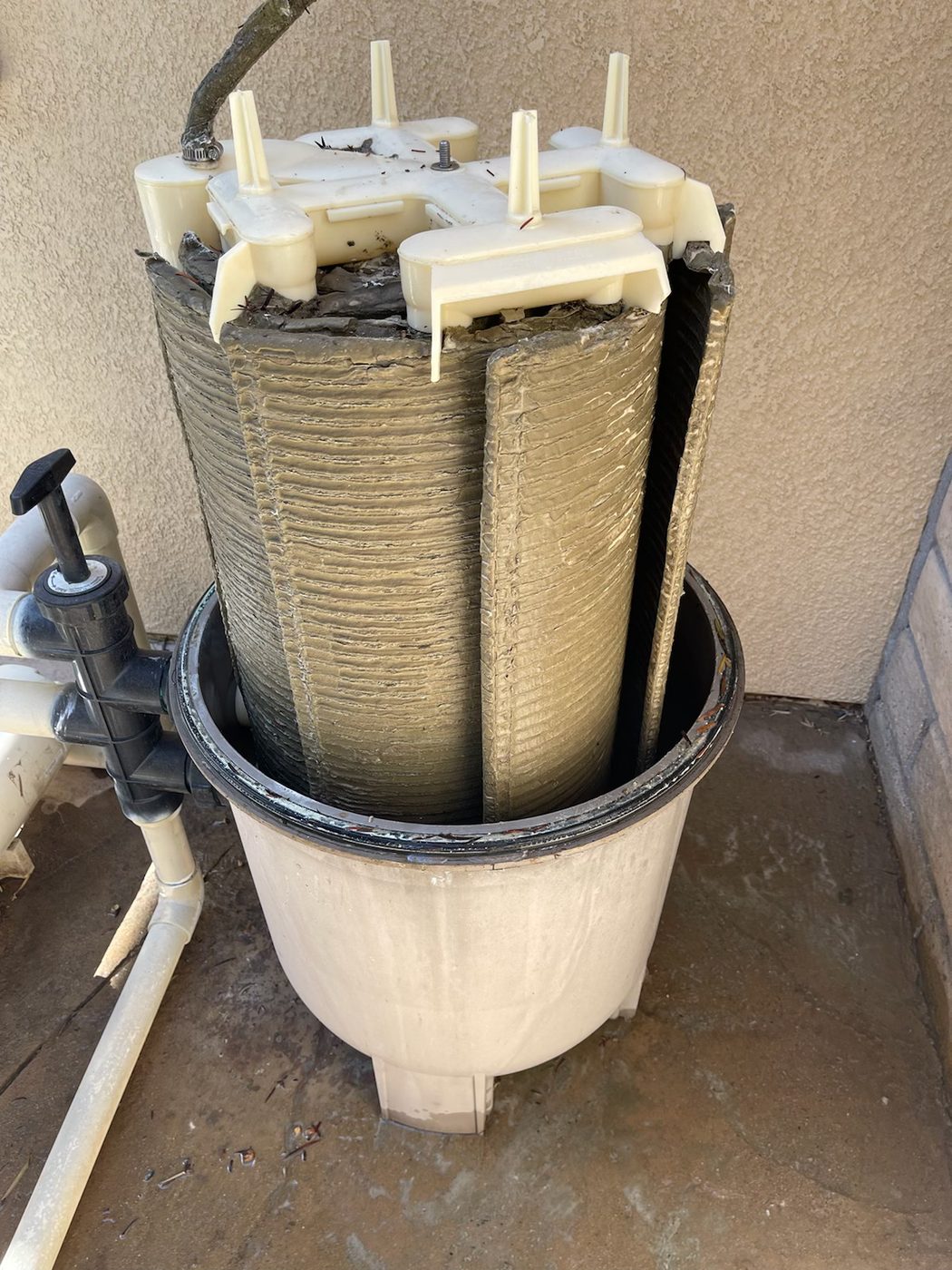 Pool filter before service